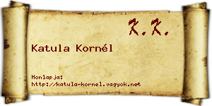 Katula Kornél névjegykártya